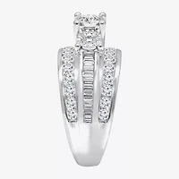 Love Lives Forever (I / I1) Womens 2 CT. T.W. Lab Grown White Diamond 10K Gold Round 3-Stone Engagement Ring