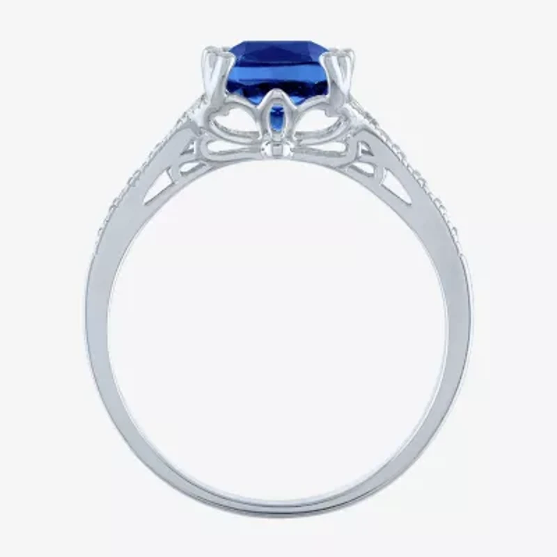 Gemstone Sterling Silver Cushion Cocktail Ring