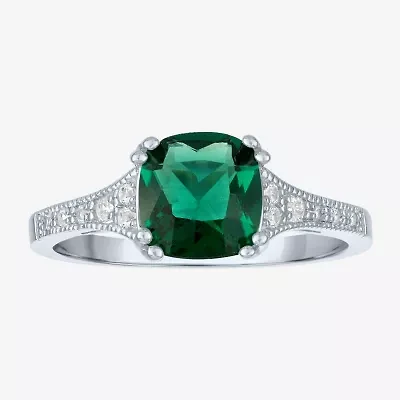 Gemstone Sterling Silver Cushion Cocktail Ring