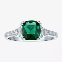 Gemstone Sterling Silver Cushion Cocktail Ring