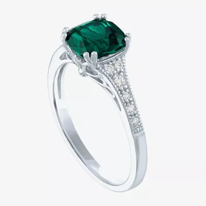 Gemstone Sterling Silver Cushion Cocktail Ring