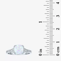 Gemstone Sterling Silver Cushion Cocktail Ring