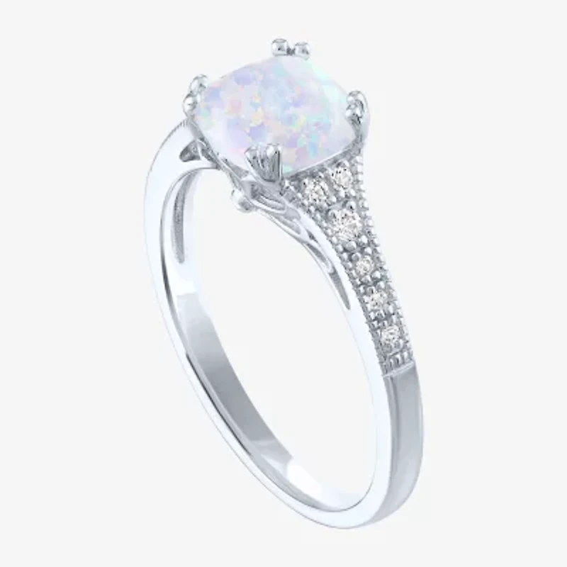 Gemstone Sterling Silver Cushion Cocktail Ring