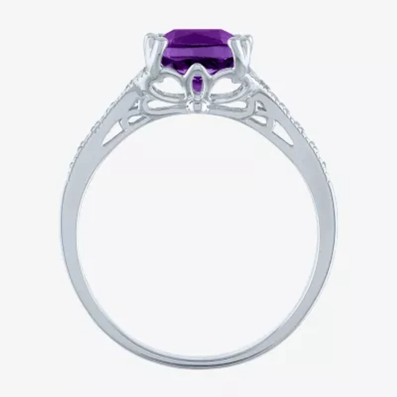 Gemstone Sterling Silver Cushion Cocktail Ring