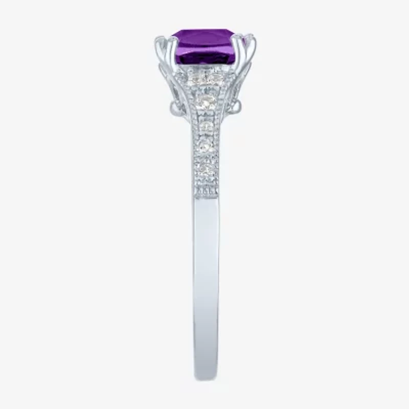 Gemstone Sterling Silver Cushion Cocktail Ring