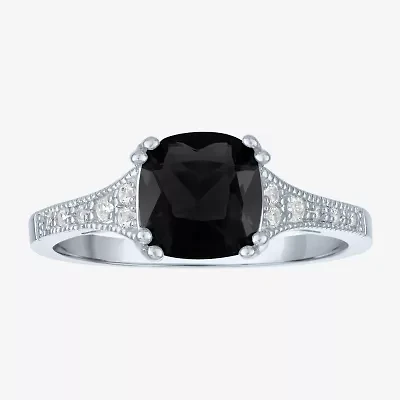 Gemstone Sterling Silver Cushion Cocktail Ring