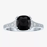 Gemstone Sterling Silver Cushion Cocktail Ring