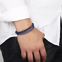 Mens Stainless Steel Beaded Bracelet