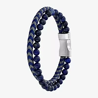 Mens Stainless Steel Beaded Bracelet
