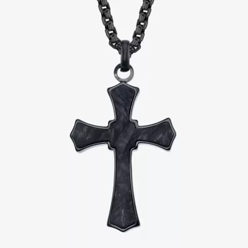 Mens Stainless Steel 24 Inch Pendant Necklace