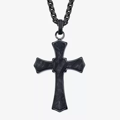 Mens Stainless Steel 24 Inch Pendant Necklace
