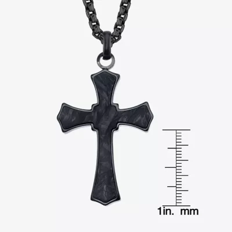 Mens Stainless Steel 24 Inch Pendant Necklace