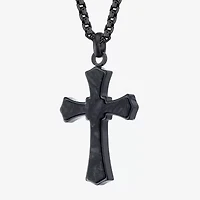 Mens Stainless Steel 24 Inch Pendant Necklace