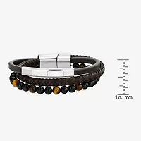 Mens Stainless Steel Cord Bracelet