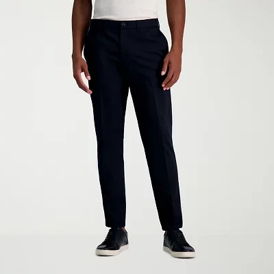 Haggar Wrinkle Free Performance Khaki Mens Comfort Waistband Slim Fit Flat Front Pant