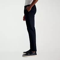 Haggar Wrinkle Free Performance Khaki Mens Comfort Waistband Slim Fit Flat Front Pant