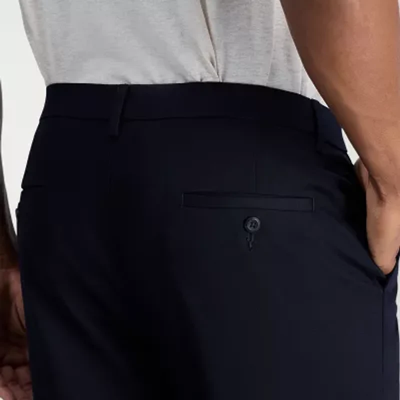 Haggar Wrinkle Free Performance Khaki Mens Comfort Waistband Slim Fit Flat Front Pant