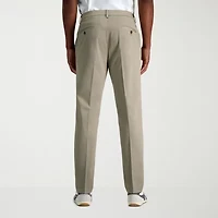 Haggar Wrinkle Free Performance Khaki Mens Comfort Waistband Slim Fit Flat Front Pant