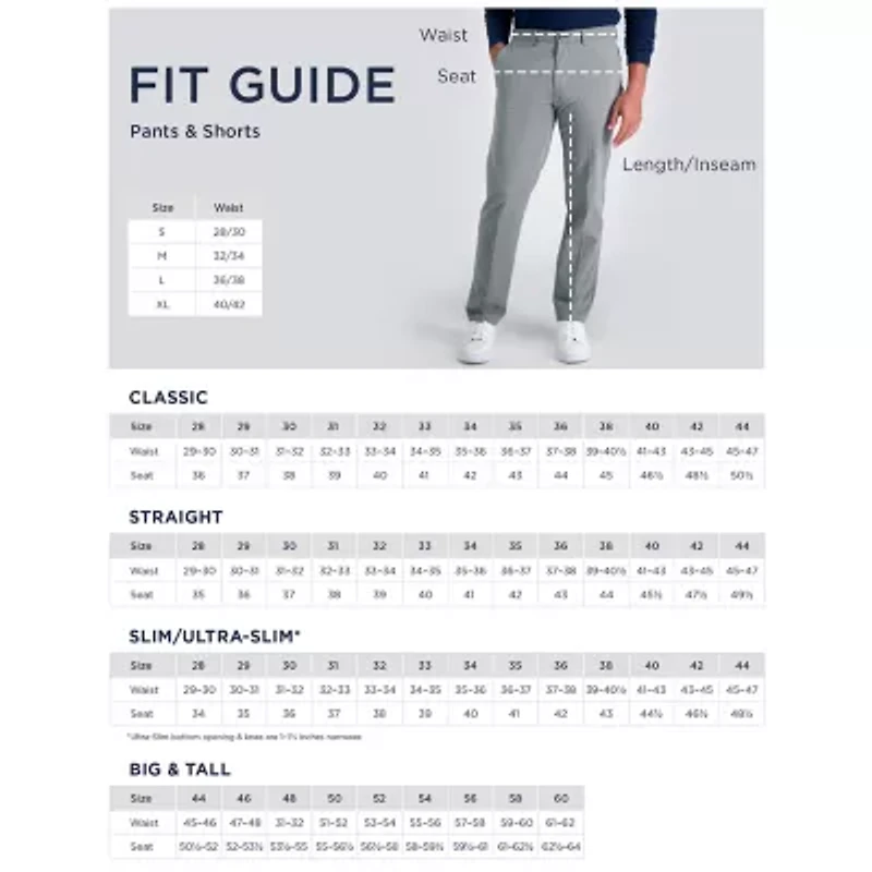Haggar Wrinkle Free Performance Khaki Mens Comfort Waistband Slim Fit Flat Front Pant