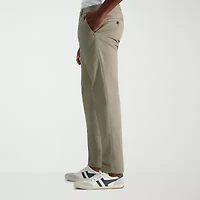 Haggar Wrinkle Free Performance Khaki Mens Comfort Waistband Slim Fit Flat Front Pant