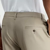 Haggar Wrinkle Free Performance Khaki Mens Comfort Waistband Slim Fit Flat Front Pant