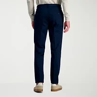 Haggar Wrinkle Free Performance Khaki Mens Comfort Waistband Slim Fit Flat Front Pant