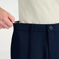 Haggar Wrinkle Free Performance Khaki Mens Comfort Waistband Slim Fit Flat Front Pant