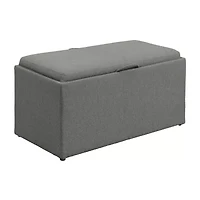Convenience Concepts Sheridan Storage Bench w/ 2 Side Ottomans