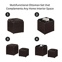 Designs4comfort Cushioned Ottoman