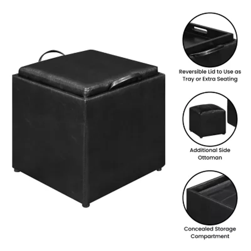 Designs4comfort Cushioned Ottoman