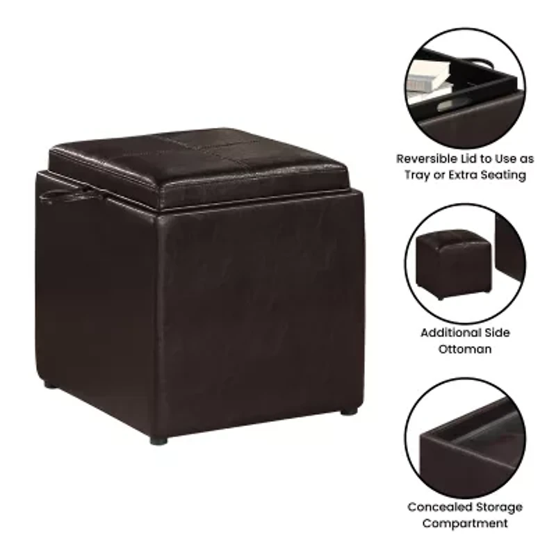 Designs4comfort Cushioned Ottoman