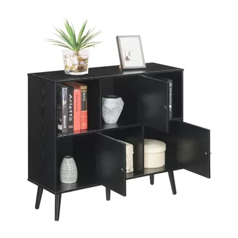 Xtra Storage Cube Organizer Sideboard Console Table with 3 Cubbies and Cabinets