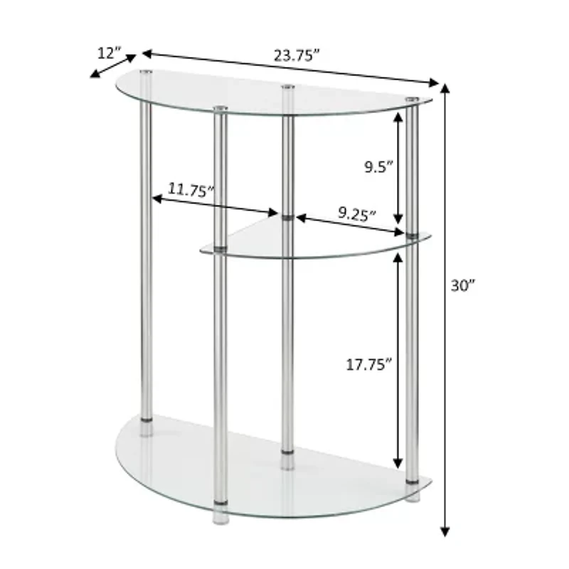 Designs2go Living Room Collection Glass Console Table