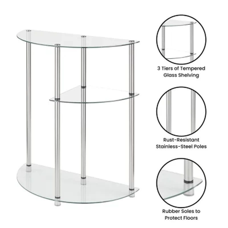 Designs2go Living Room Collection Glass Console Table
