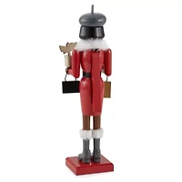 North Pole Trading Co. 14in Shopper Girl African American Christmas Nutcracker