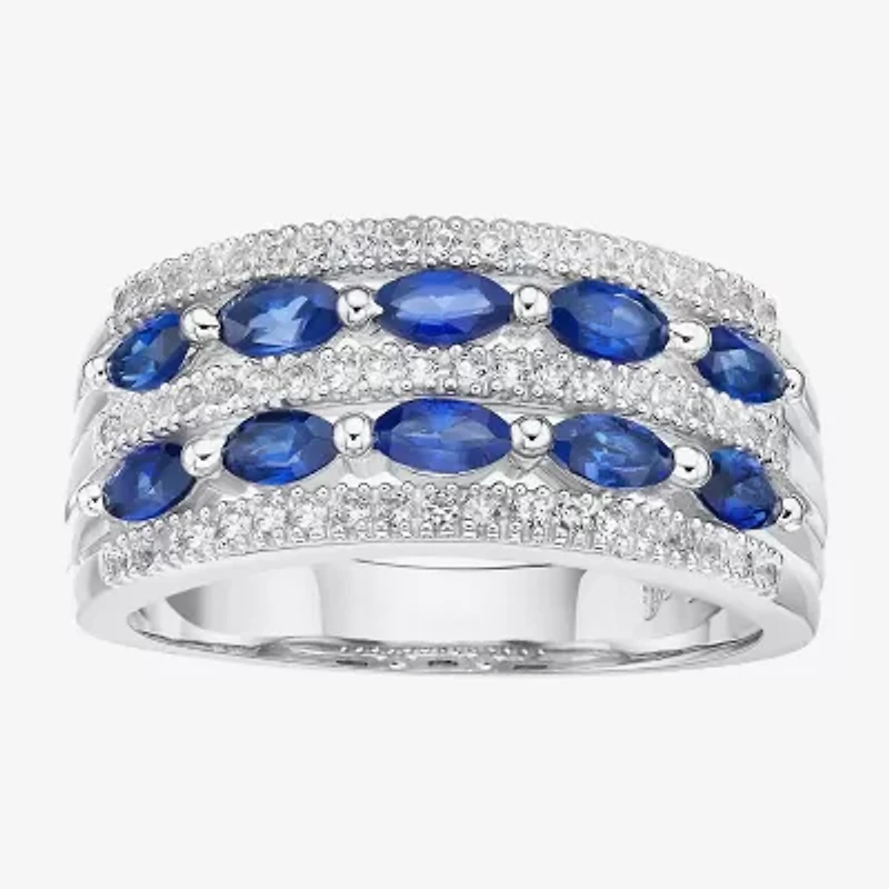 Limited Quantities! Womens Lab Created Blue Sapphire Sterling Silver Cocktail Ring