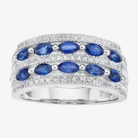 Limited Quantities! Womens Lab Created Blue Sapphire Sterling Silver Cocktail Ring