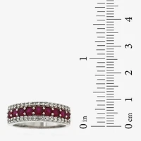 Womens Lab Created Red Ruby Sterling Silver Cocktail Ring