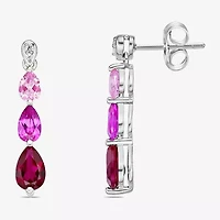 Gemstone Sterling Silver Pear Drop Earrings