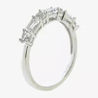 Womens 2.5MM Lab Created White Sapphire Sterling Silver Band