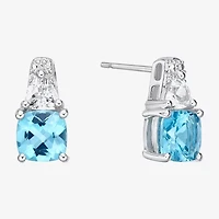 Lab-Created White Sapphire Sterling Silver Earrings