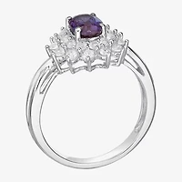 Womens Lab Created Blue Alexandrite Sterling Silver Cocktail Ring