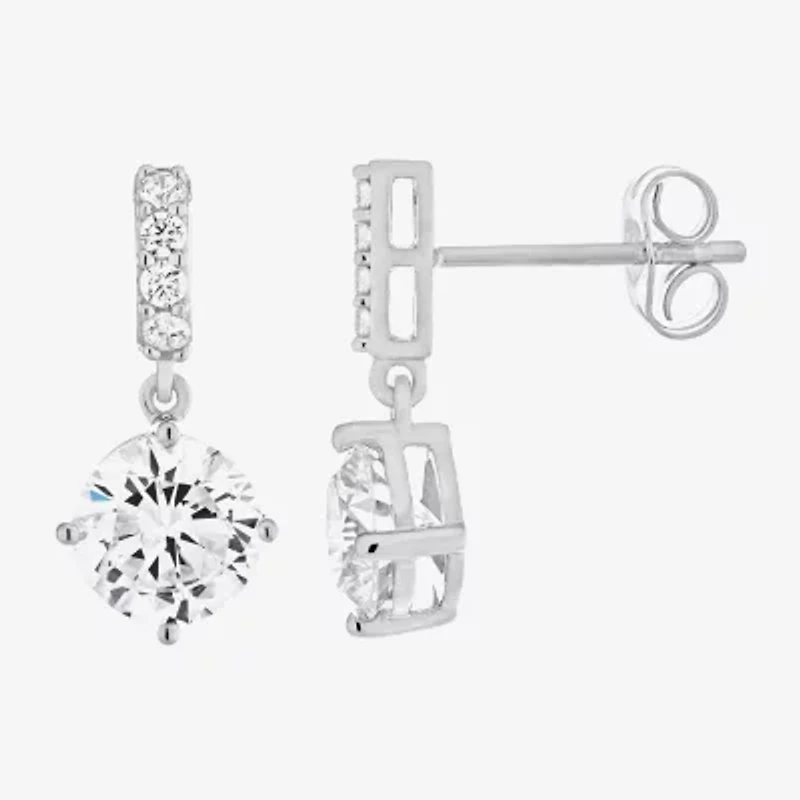 DiamonArt® Cubic Zirconia Sterling Silver Pendant Necklace and Earring Set