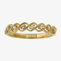 Womens 1/10 CT. T.W. Natural White Diamond 14K Gold Over Silver Stackable Ring