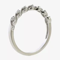 Womens 2MM 1/10 CT. T.W. Natural White Diamond Sterling Silver Band