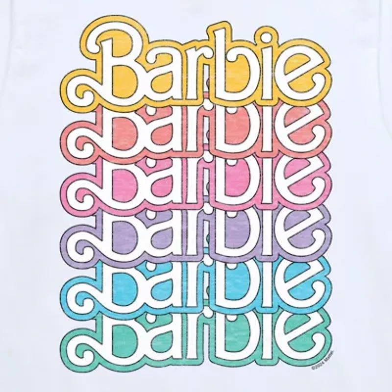Big Kid Girls Crew Neck Short Sleeve Classic Fit Barbie Graphic T-Shirt