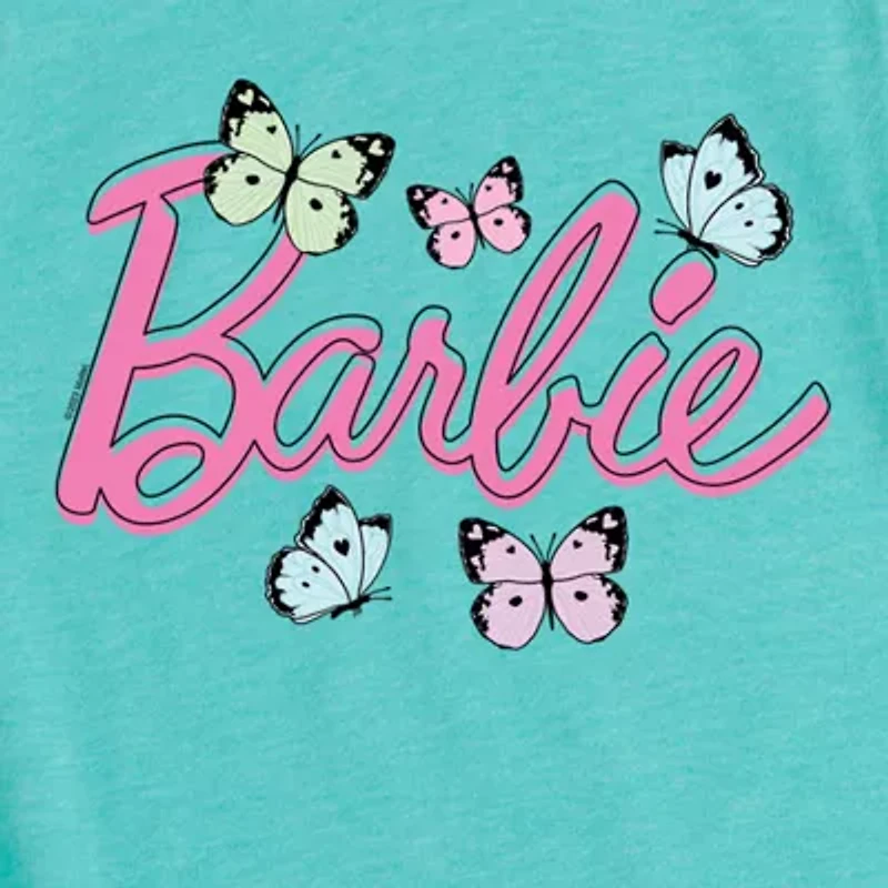 Big Kid Girls Round Neck Short Sleeve Classic Fit Barbie Graphic T-Shirt