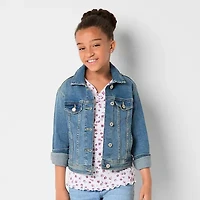 Thereabouts Little & Big Kid Girls Denim Lightweight Puffer Jacket