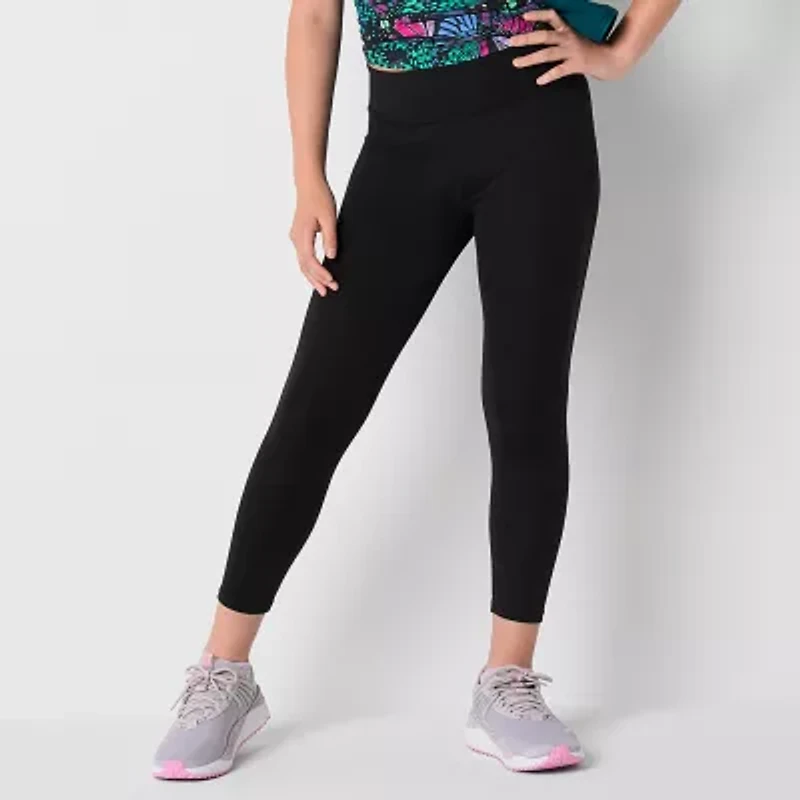 Xersion Little & Big Kid Girls Quick Dry High Rise Knit 7/8 Ankle Legging