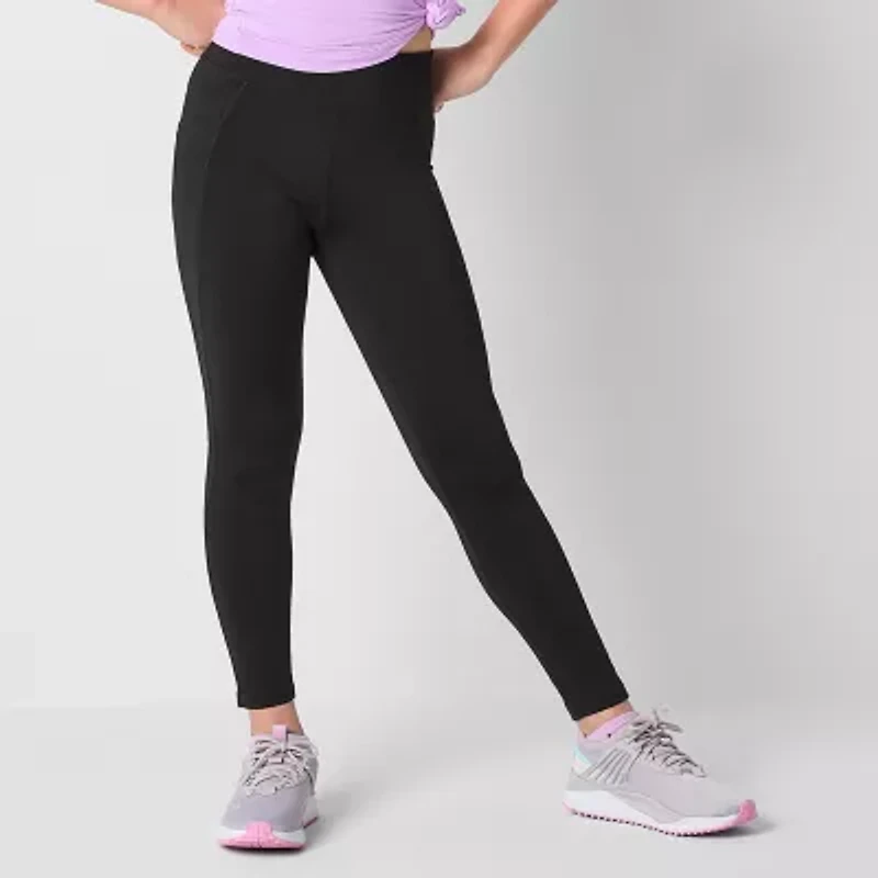 Xersion Little & Big Kid Girls Quick Dry High Rise 24" Active Full Length Leggings
